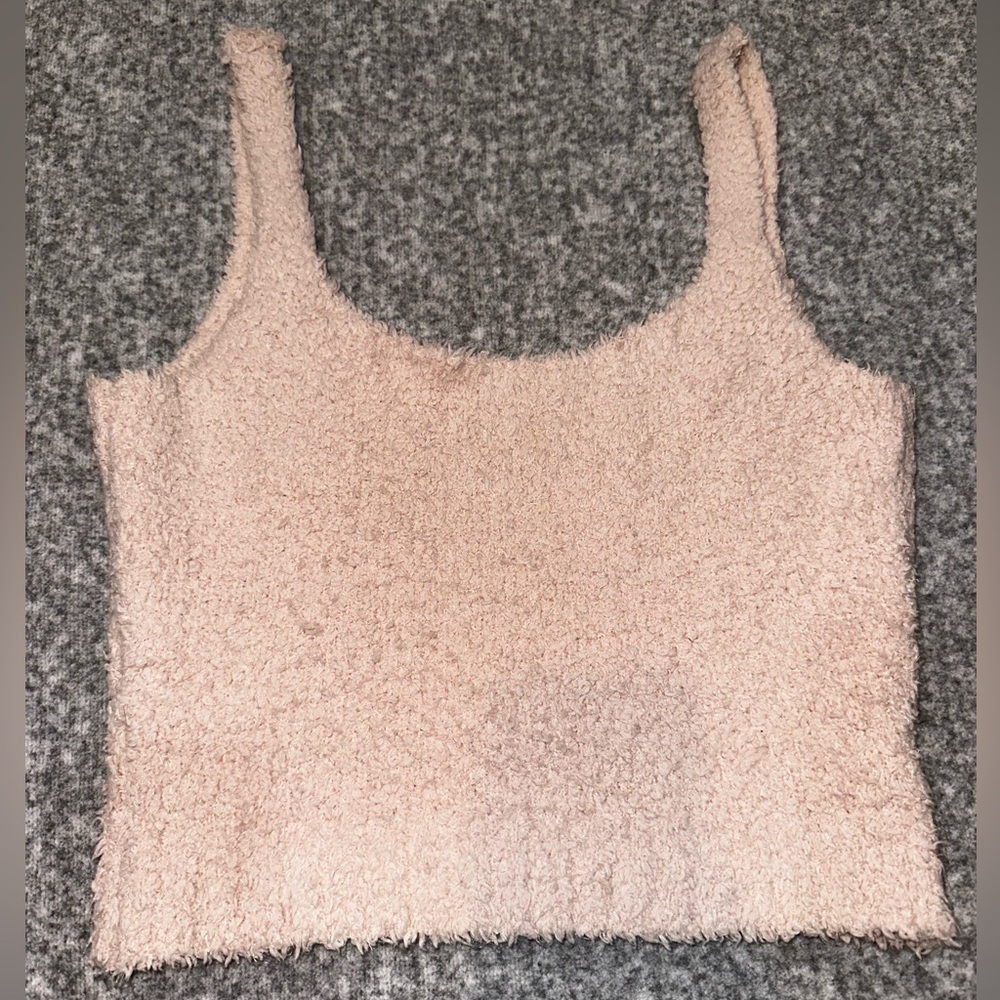 Skims Cozy Pink Fuzzy Bralette / Tank Top Ladies Sz XXS/XS GUC